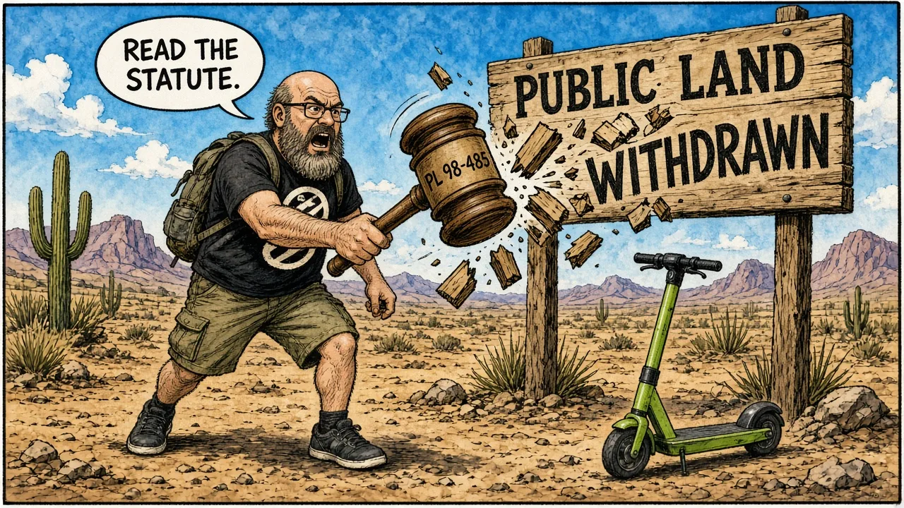 Host stamp-approved a giant PUBLIC LAND sign into WITHDRAWN using a congressional gavel