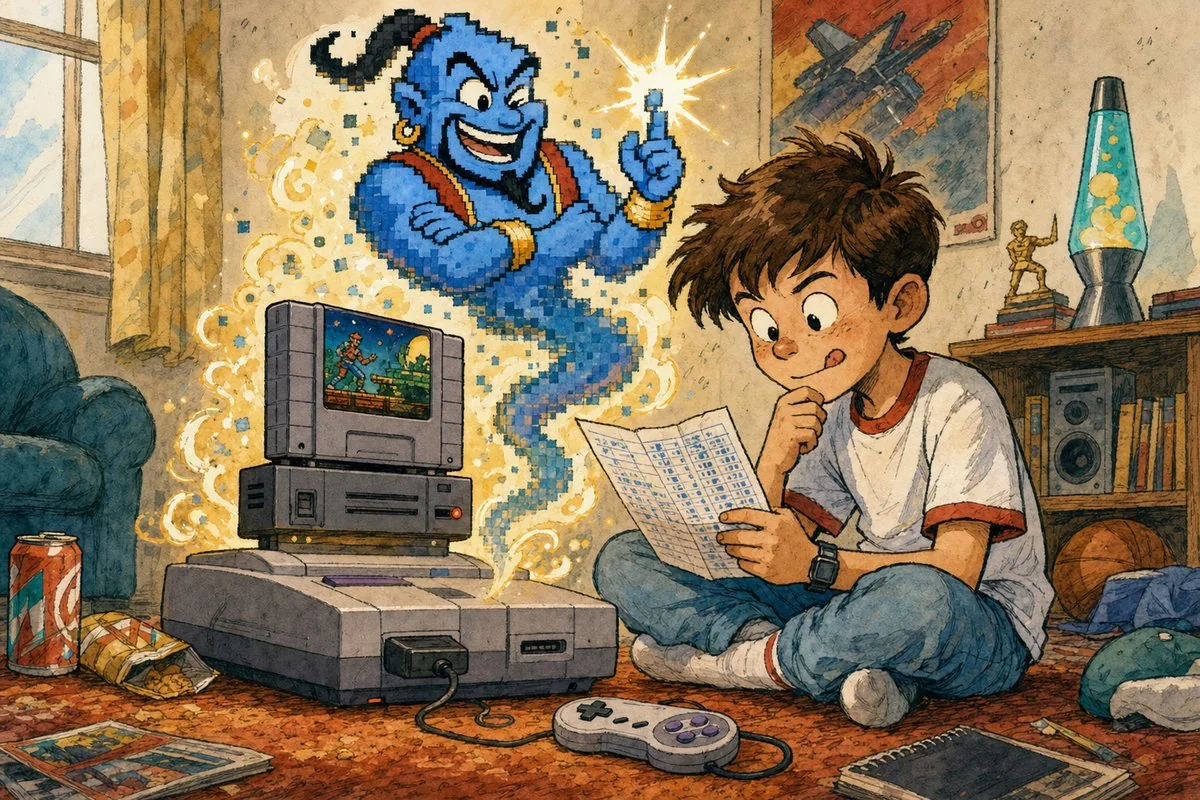 A cartridge sat on another cartridge and rewrote reality one suspicious code at a time.