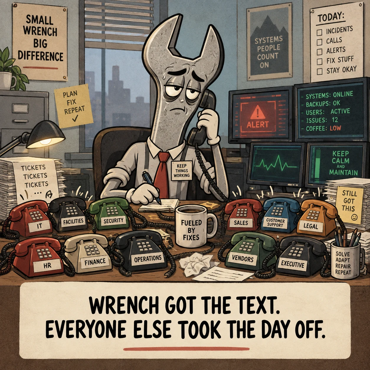 Wrench the dog receives and acknowledges a text alert.