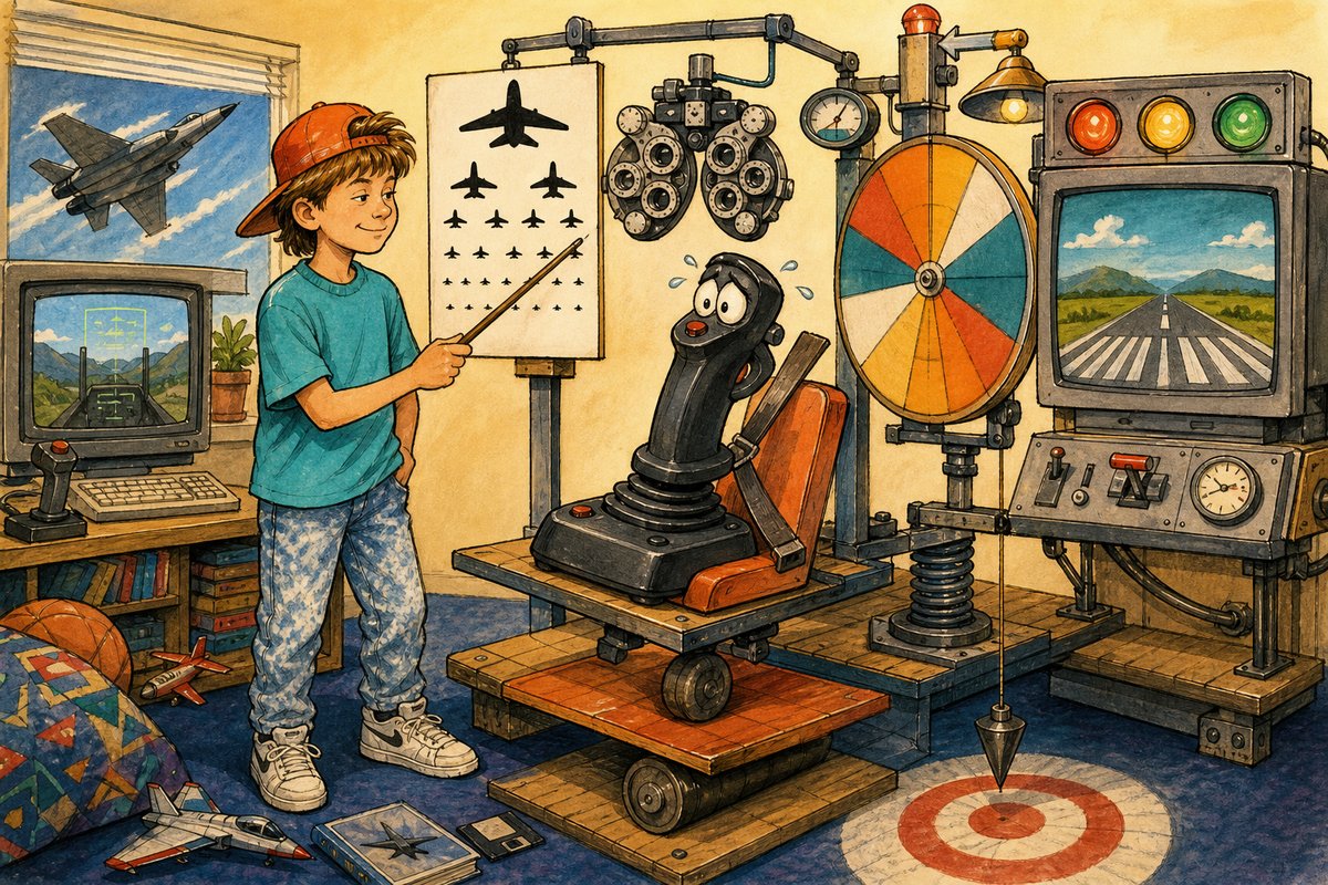 Before flying the mission, you had to prove the joystick understood where the middle was.
