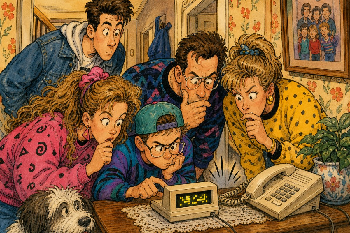 The tiny beige oracle that told the whole family who was interrupting dinner.