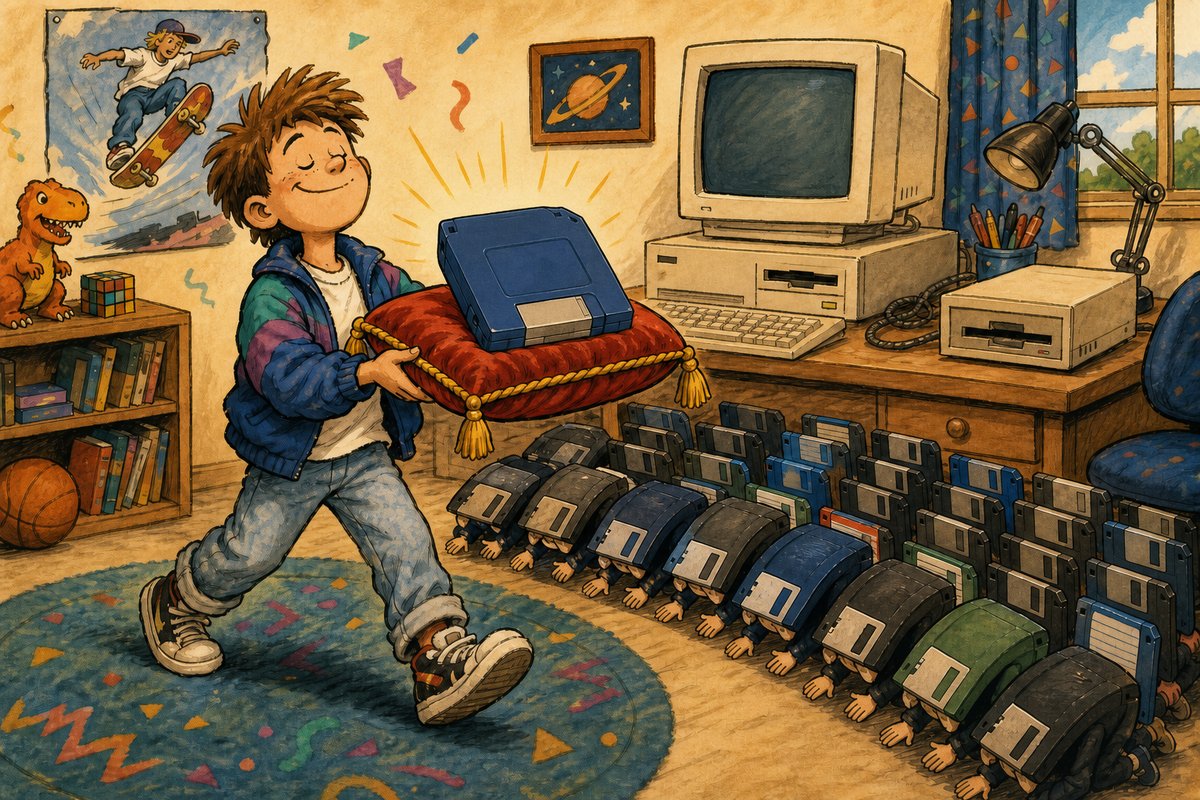 One hundred megabytes in a chunky blue square: finally, enough room for everything.