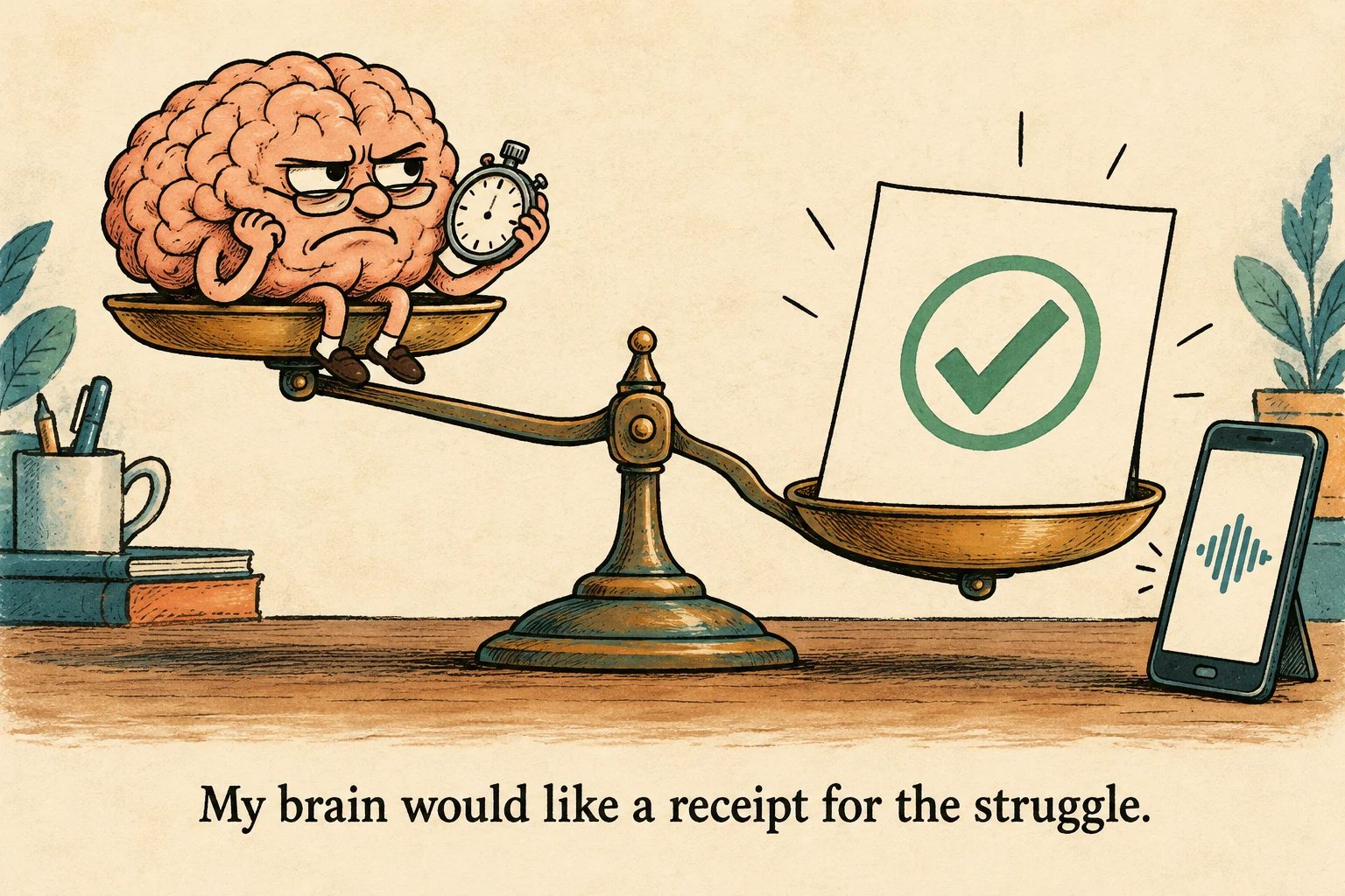 A skeptical brain with a stopwatch is outweighed by a completed result.