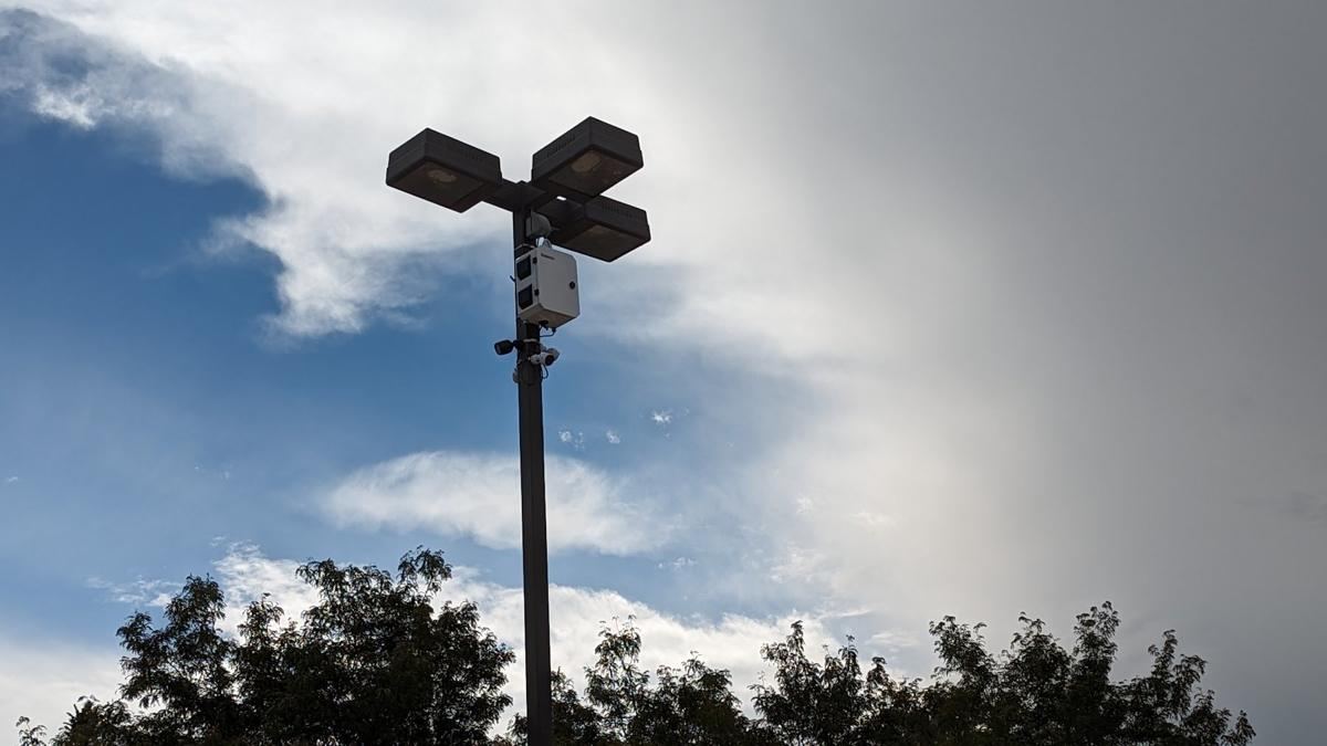 Camera pod under parking-lot lights